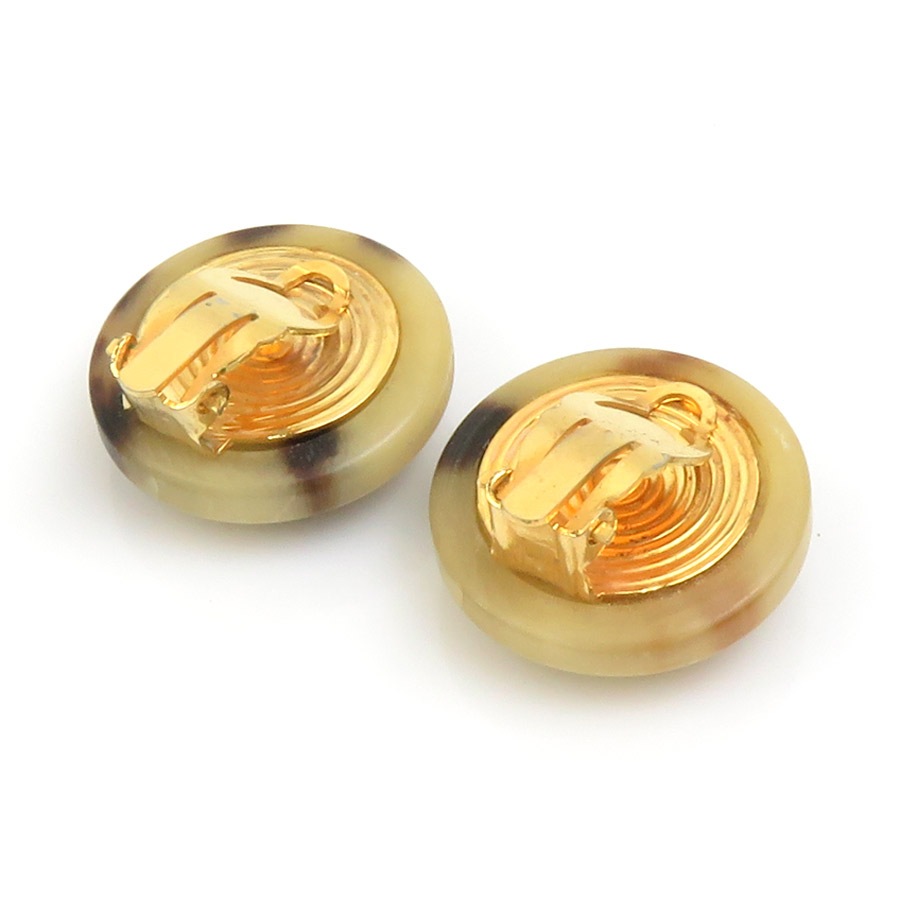 エルメス HERMES イヤリング バッファローホーン/メタル ベージュブラウン/ゴールド レディース e60668a