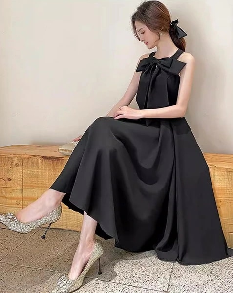 新品 お呼ばれドレス 結婚式 結婚式お呼ばれドレス 前撮りドレス ウエディングドレス ウェディングドレス 黒 パーティードレス 韓国 ドレス 二次会 花嫁 2次会 リボン 春 夏 秋 冬 可愛い フォ