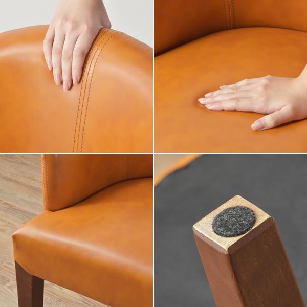 ダイニングチェア おしゃれ フェイクレザー 合成皮革 木製脚 天然木 北欧 アメリカン ビンテージ風 レトロ 赤 レッド カントリー 椅子 ダイニングチェアー 1脚