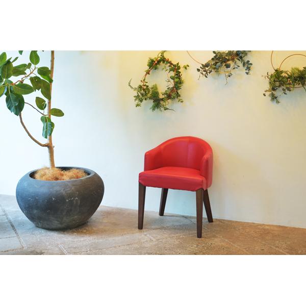 ダイニングチェア おしゃれ フェイクレザー 合成皮革 木製脚 天然木 北欧 アメリカン ビンテージ風 レトロ 赤 レッド カントリー 椅子 ダイニングチェアー 1脚