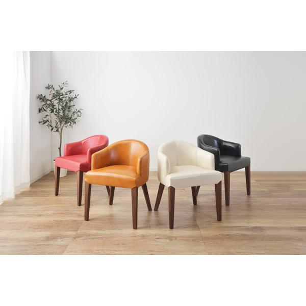 ダイニングチェア おしゃれ フェイクレザー 合成皮革 木製脚 天然木 北欧 アメリカン ビンテージ風 レトロ 赤 レッド カントリー 椅子 ダイニングチェアー 1脚