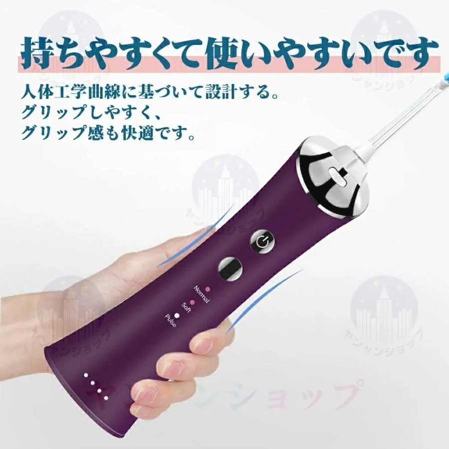 口腔洗浄器 歯垢除去 電動ジェットウォッシャー 口腔洗浄機 口腔ケア 携帯型 歯ブラシ 初心者向け 3段階モード IPX7防水 USB充電