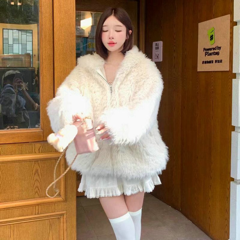 毛皮アウター 気質 かわいい 秋冬 フェイクファー アウター レディース フリースジャケットコート モコモコ 防寒 可愛い アウター 厚手キルティングアウター