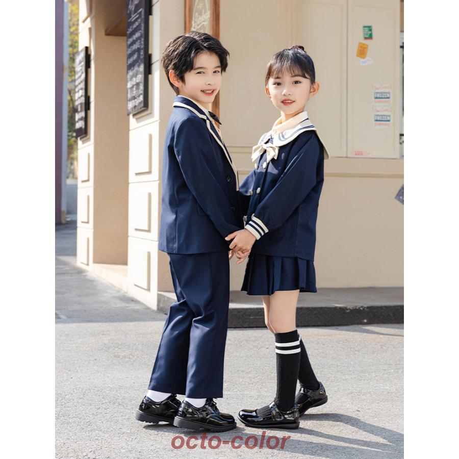 【ROSEBLINK】フォーマル スーツネイビー 紺 ベージュ男の子女の子 ２点セット３点セット ブローチ 子供服 キッズ 入学式 卒園式 お受験 発表会 結婚式 長袖 パンツ ズボン
