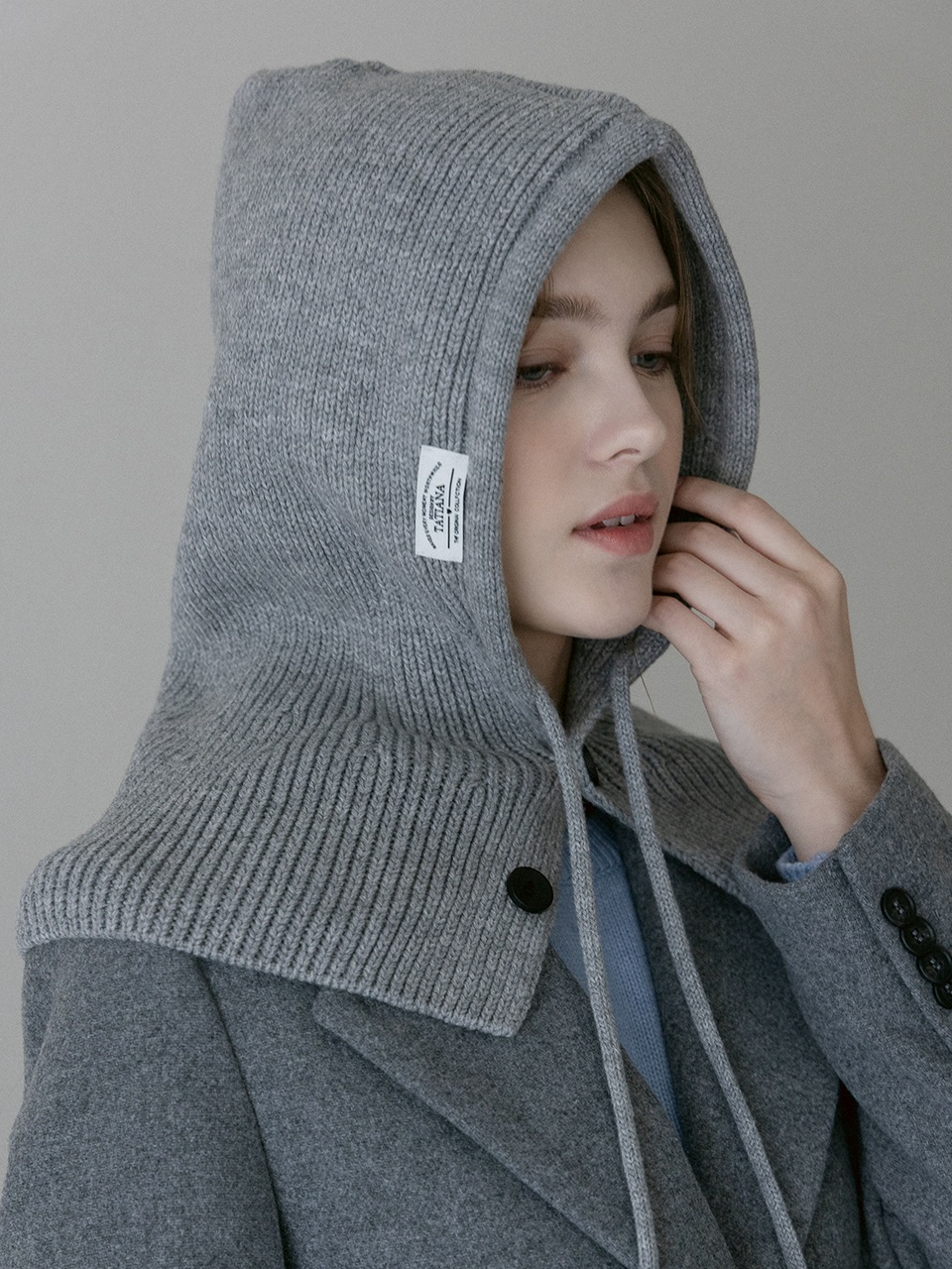 TATIANA】 Plain Knit Hoodie Balaclava 5colors (BA8021