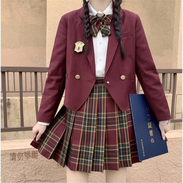 スーツ女の子5点セット女子高校生卒業式小学校女子入学式フォーマルスーツ中学生卒服袴大学プリーツスカートスクール制服チェック柄成人式