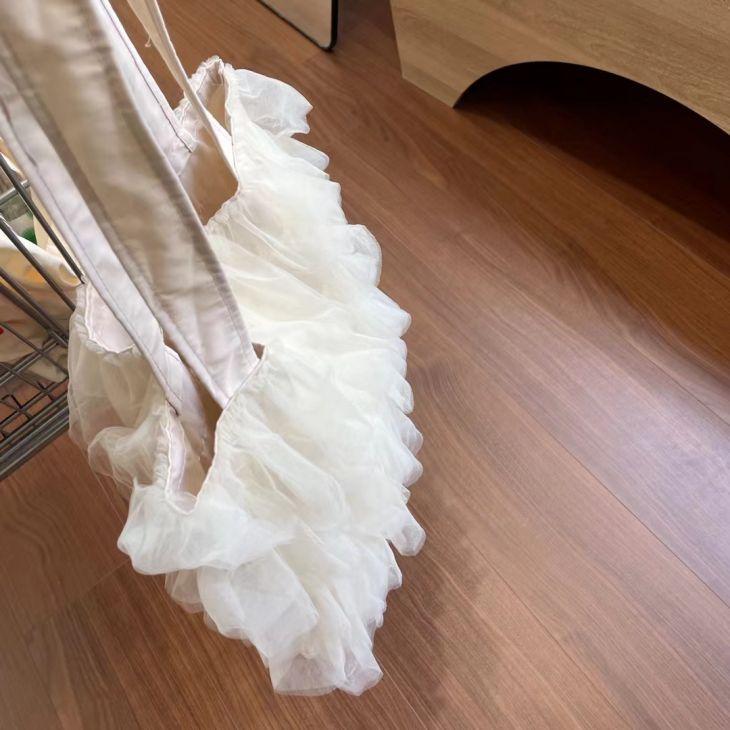 【期間限定】チュールトートバッグ フリル ワンショルダー 軽量 ティアード バッグ 【akbss24-556】【予約販売:15-20日】メ込2 【期間限定】チュールトートバッグ フリル ワンショルダー 軽量 ティアード バッグ 【akbss24-556】【予約販売:15-20日】メ込2