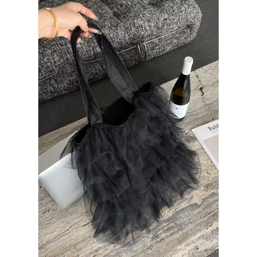 【期間限定】チュールトートバッグ フリル ワンショルダー 軽量 ティアード バッグ 【akbss24-556】【予約販売:15-20日】メ込2 【期間限定】チュールトートバッグ フリル ワンショルダー 軽量 ティアード バッグ 【akbss24-556】【予約販売:15-20日】メ込2