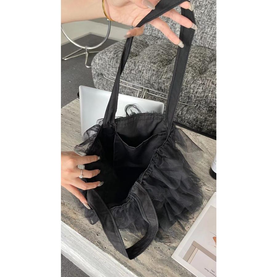 【期間限定】チュールトートバッグ フリル ワンショルダー 軽量 ティアード バッグ 【akbss24-556】【予約販売:15-20日】メ込2 【期間限定】チュールトートバッグ フリル ワンショルダー 軽量 ティアード バッグ 【akbss24-556】【予約販売:15-20日】メ込2