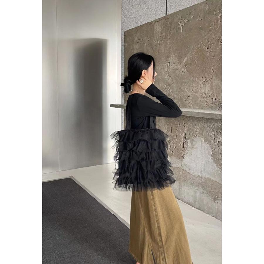 【期間限定】チュールトートバッグ フリル ワンショルダー 軽量 ティアード バッグ 【akbss24-556】【予約販売:15-20日】メ込2 【期間限定】チュールトートバッグ フリル ワンショルダー 軽量 ティアード バッグ 【akbss24-556】【予約販売:15-20日】メ込2