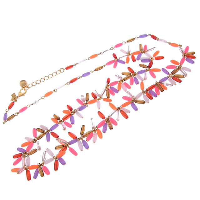ネックレス アクセサリー ビーズ付き ゴールド マルチ 中古