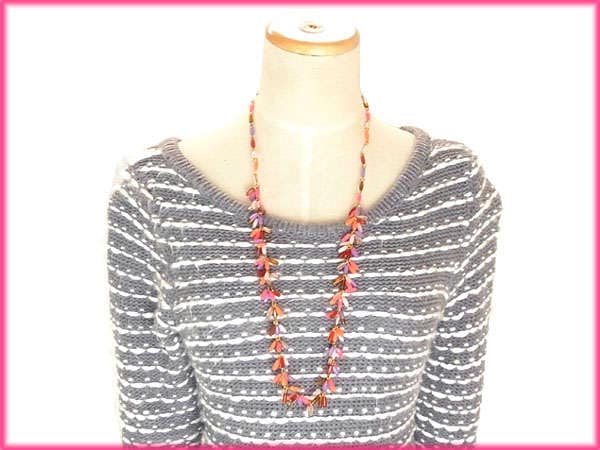 ネックレス アクセサリー ビーズ付き ゴールド マルチ 中古
