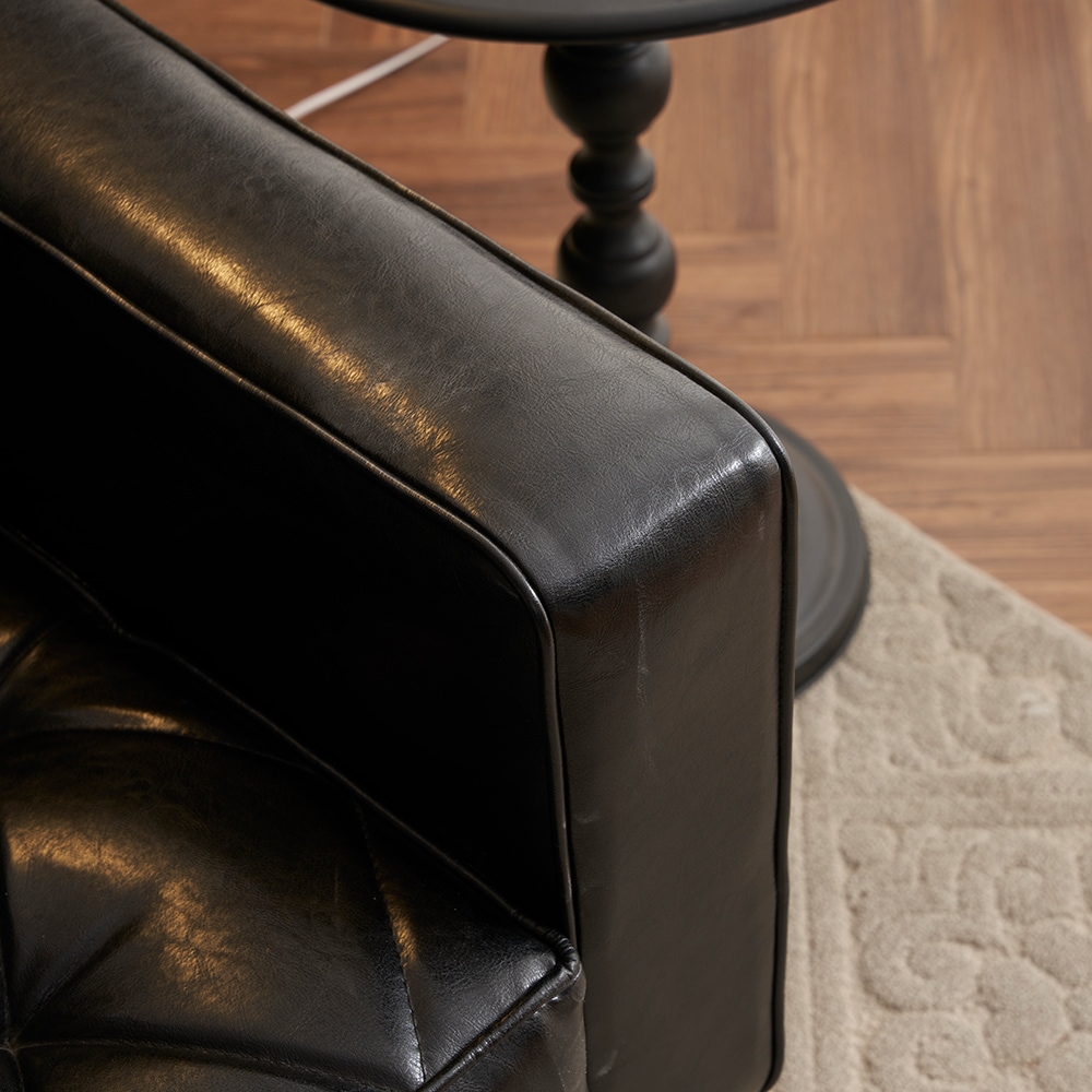 ソファー 3人掛け カウチソファ リビングソファ 肘付き オットマン おしゃれ PVCレザータイプ 合皮 お掃除ロボット通れる東京倉庫から発送