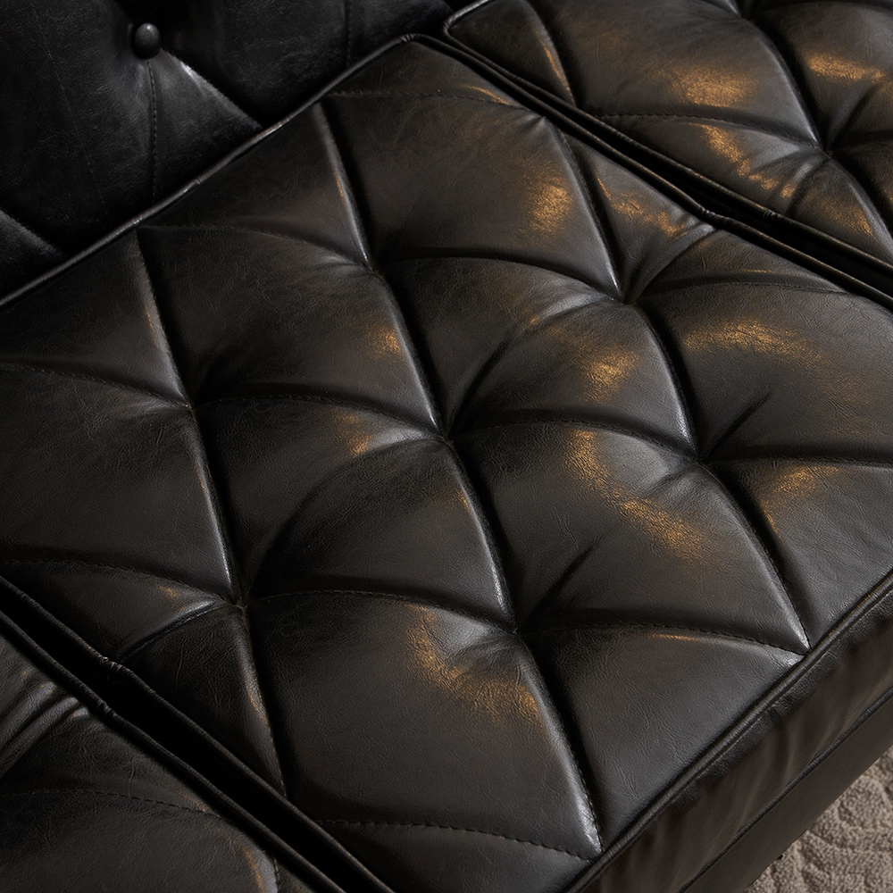 ソファー 3人掛け カウチソファ リビングソファ 肘付き オットマン おしゃれ PVCレザータイプ 合皮 お掃除ロボット通れる東京倉庫から発送