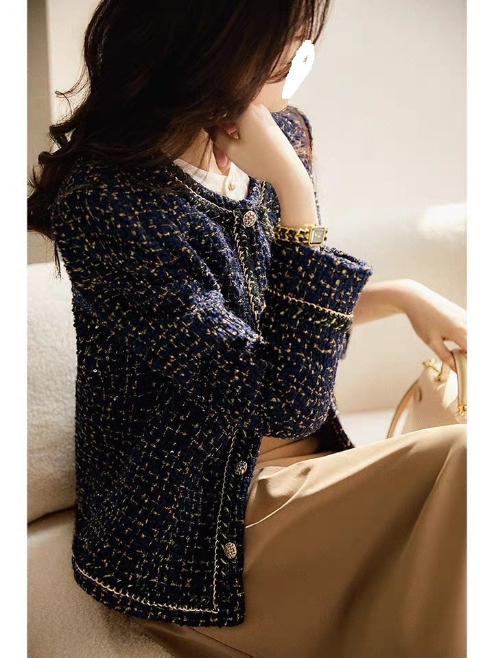 小香風短外套女小衆デザイン感気品軽熟風ツイードジャケット 小香風短外套女小衆デザイン感気品軽熟風ツイードジャケット