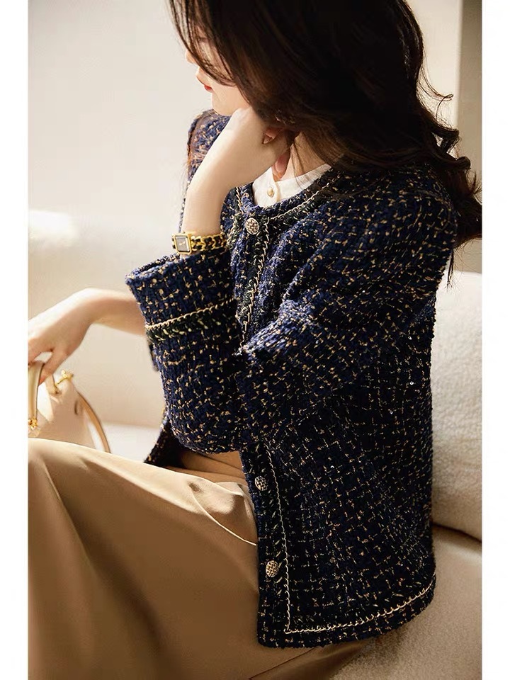 小香風短外套女小衆デザイン感気品軽熟風ツイードジャケット 小香風短外套女小衆デザイン感気品軽熟風ツイードジャケット