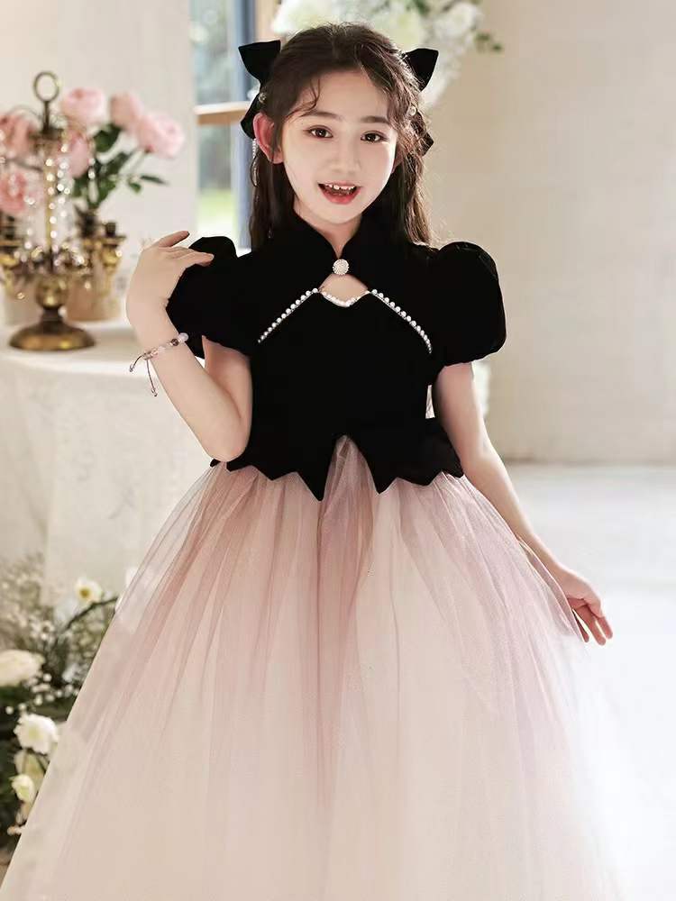 キッズ ウェディングドレス 女の子ドレスプリンセススカート新型司会者子供ピアノ演奏公演服春 子供 ワンピース