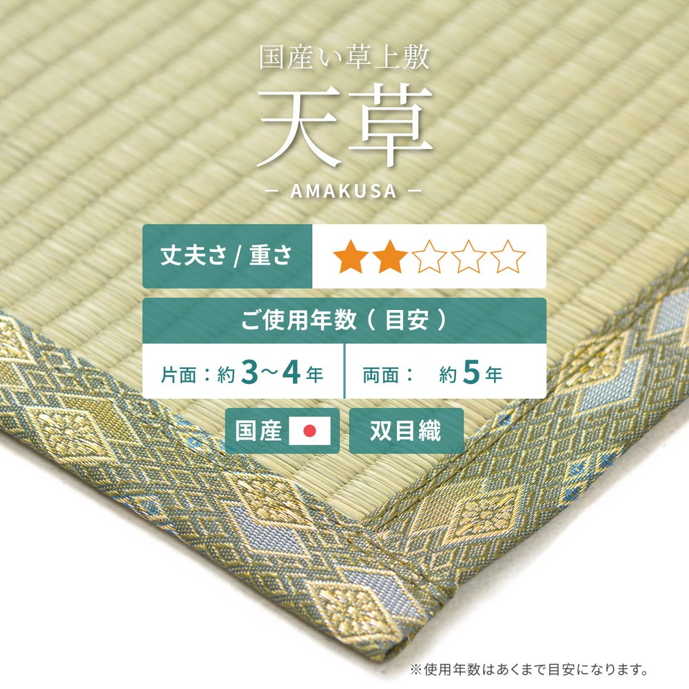 国産い草カーペット [天草（あまくさ）] 江戸間 4.5帖（261x261cm） グリーン