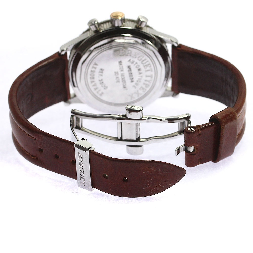 ブレゲ Breguet 3800 アエロナバル タイプXX 初期型 金リューズ パラシュートバックル 自動巻き メンズ _718972【中古】 ブレゲ Breguet 3800 アエロナバル タイプXX 初期型 金リューズ パラシュートバックル 自動巻き メンズ _718972【中古】