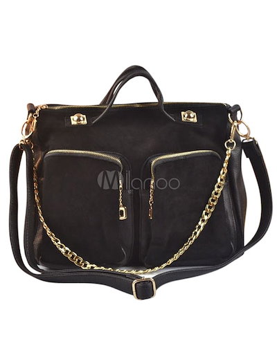 Chains PU Leather Sweet Womens Tote Bag Chains PU Leather Sweet Womens Tote Bag
