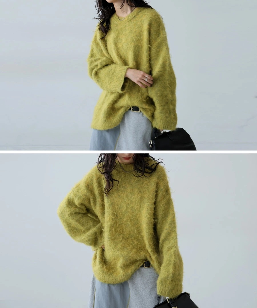 モヘアニット ニット レディース トップス 長袖 ・9月9日10時再販メール便不可 モヘアニット ニット レディース トップス 長袖 ・9月9日10時再販メール便不可