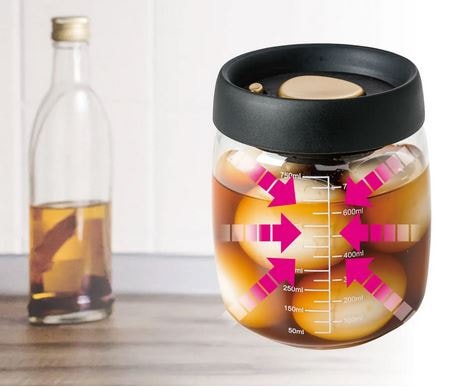 プッシュで時短 真空ポット 容量約800mL 3個セット 真空 保存容器 押すだけ 真空調理ポット 保存容器 真空ポット 漬物 レモネード 煮卵 ピクルス コーヒー豆 梅干し 料理 作り置き 調味料