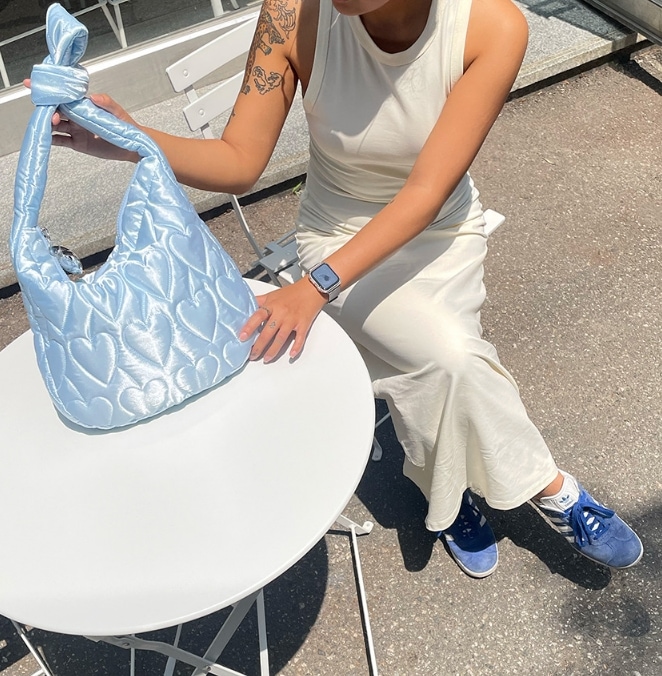 人気(Holy Loves Love)Heart Quilting Medium Bag ショルダーバッグ