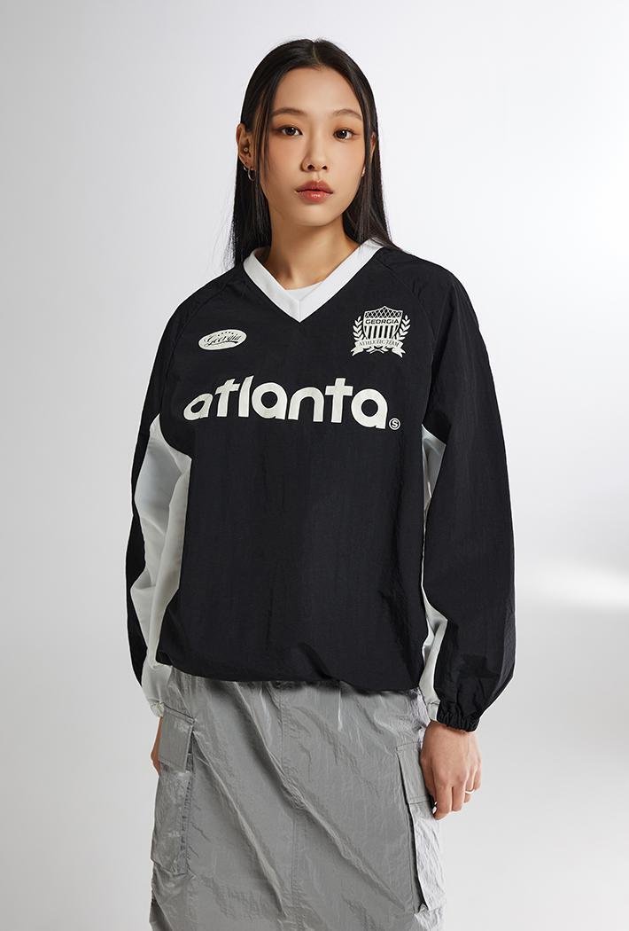 (ATLANTA) Nylon string sweatshirt 2色 新商品 韓国人気 女性服 肝節期 韓国ファッション ストリートファッション