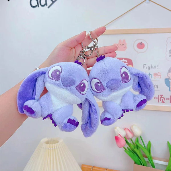 ぬいぐるみ　キーホルダー　ぷっちょ　リーゼント　紫　新品未使用 Qoo10] 震え音爆金星間宝物紫色のスティッチぬいぐ