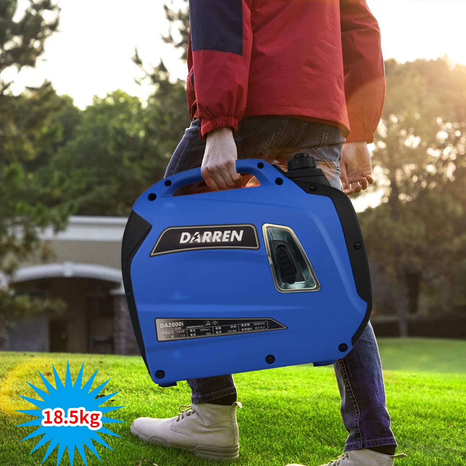 DARREN インバーター 発電機 防音型 正弦波 最大出力2.0Kw 50Hz/60Hz切替 過負荷保護 地震 停電 アウトドアに適用 日本語取扱説明書付き一年間保証