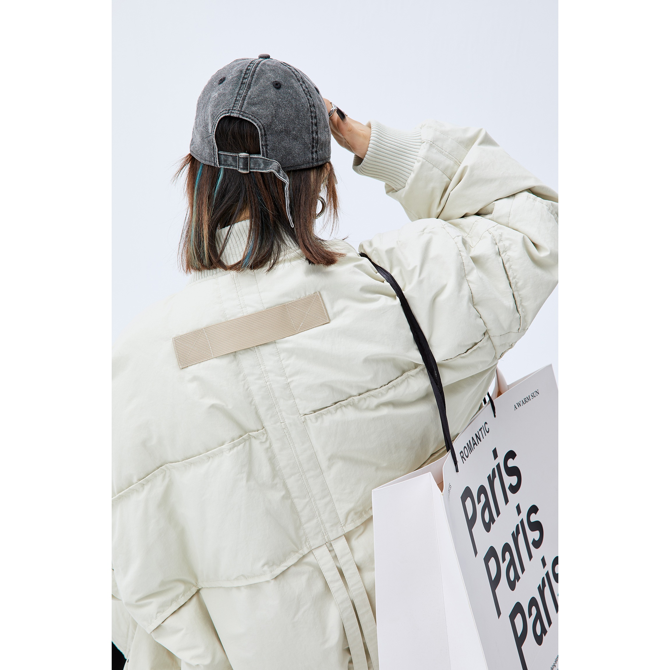 シンプルデザイン ノーカラー ブルゾン オーバーサイズ 2色 レディース トップス ストリート ジッパー ポケット かわいい カジュアル おしゃれ こなれ感 無地 秋 冬 通勤 お出かけ 旅行 休日