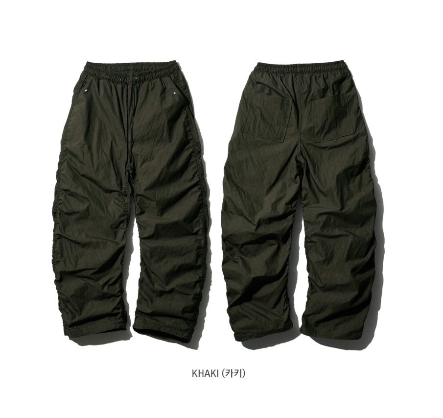 [ EZKATON ]★PIGMENT SHIRRING PARACHUTE PANTS EZKATON ]☆PIGMENT SHIRRING PARACHUTE PANTS
