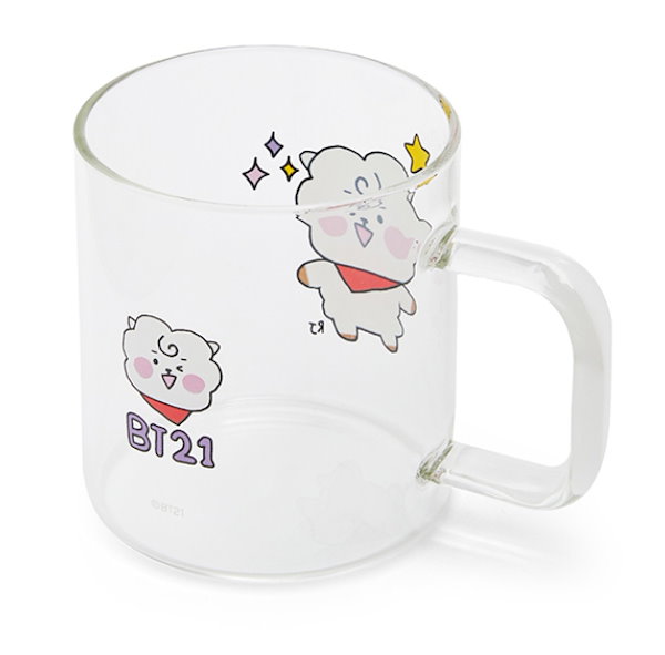 Qoo10] BT21 BABY ガラスマグカップ コースターセ