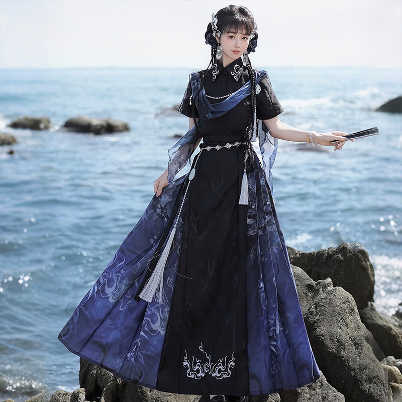 正規品デザイン滄新韓国cos要素上着馬面スカート暗黒cos服セット 正規品デザイン滄新韓国cos要素上着馬面スカート暗黒cos服セット