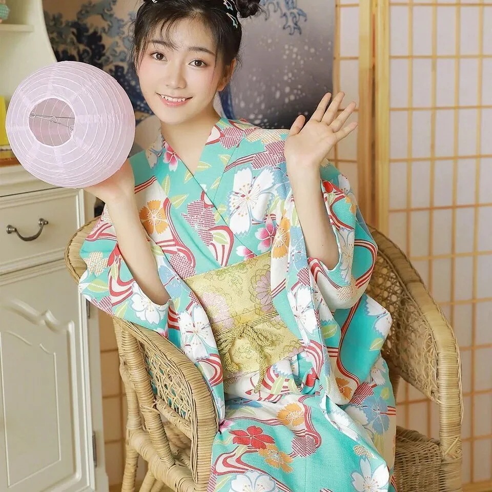 浴衣 浴衣 レディース 2点セット 花 青 花火大会 水色 フリーサイズ 夏祭り 盆踊り 大人 可愛い 着物 和服 和装 簡単 洗え花火大会 夏祭り