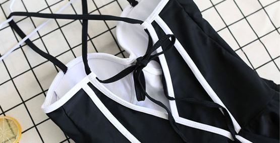 水着 スイムウェア ワンピース水着 セクシービキニ ワンピース 紐 クロスバンド リボン バックリボン バックシャン バックコンシャス 胸元 谷間 谷間魅せ 盛れる かわいい 大人可愛い きれいめ セ