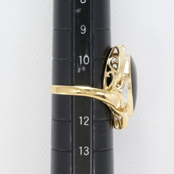 PT900 プラチナ K18YG リング 指輪 11号 オニキス ダイヤ ジュエリー 中古 PT900 プラチナ K18YG リング 指輪 11号 オニキス ダイヤ ジュエリー 中古