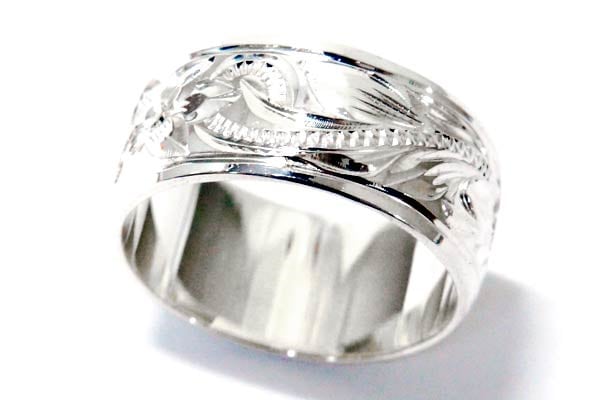 ハワイアンジュエリー リング プルメリア 花 スクロール 波 恋人文字 レイズド レディース シルバー925 ハワイアンジュエリー リング プルメリア 花 スクロール 波 恋人文字 レイズド レディース シルバー925