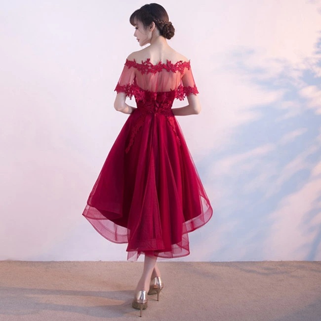 パーティードレス レディース ワンピース 結婚式 レースドレス 大人 ピアノ 発表会 20代 30代 成人式 ブライドメイド 演奏会 披露宴ドレス お呼ばれ アシンメトリードレス XS S M L X