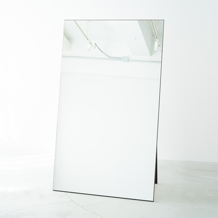 鏡 姿見 全身鏡 ウォールミラー 姿見鏡 ミラー スタンドミラー 自立脚 フレームレス 飛散防止 角度調節 日本製