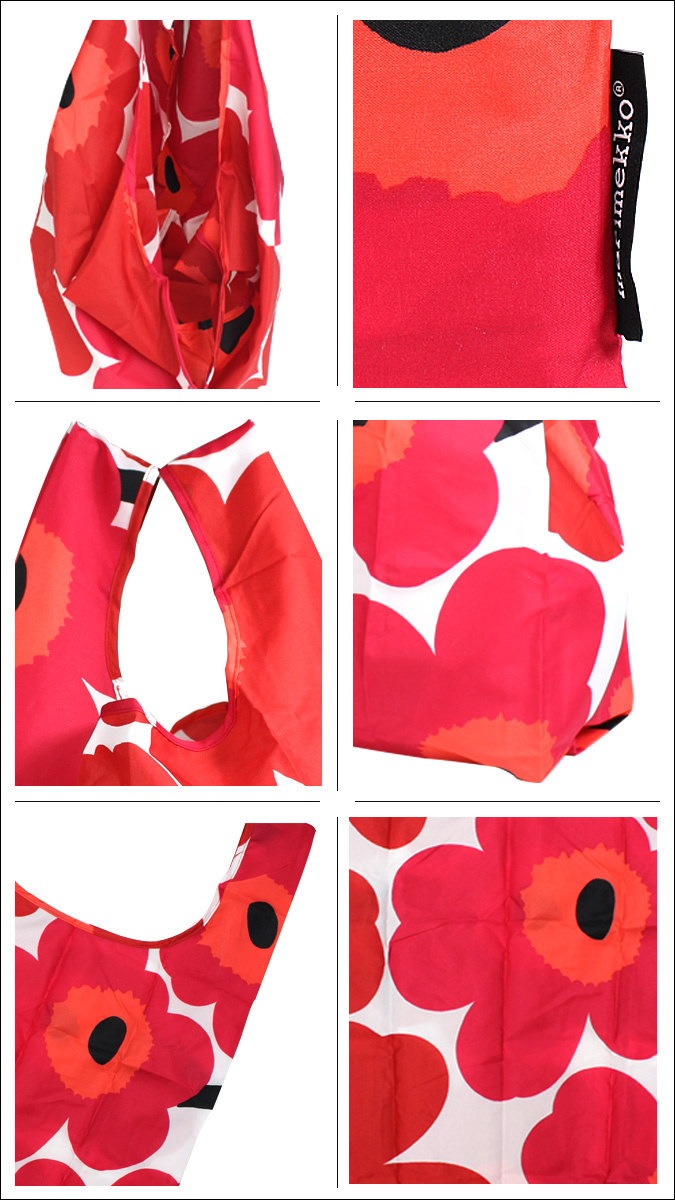 マリメッコ marimekko バッグ エコバッグ トートバッグ 花柄 040470 ホワイト レッド SMART BAG PIENI UNIKKO レディース マリメッコ marimekko バッグ エコバッグ トートバッグ 花柄 040470 ホワイト レッド SMART BAG PIENI UNIKKO レディース
