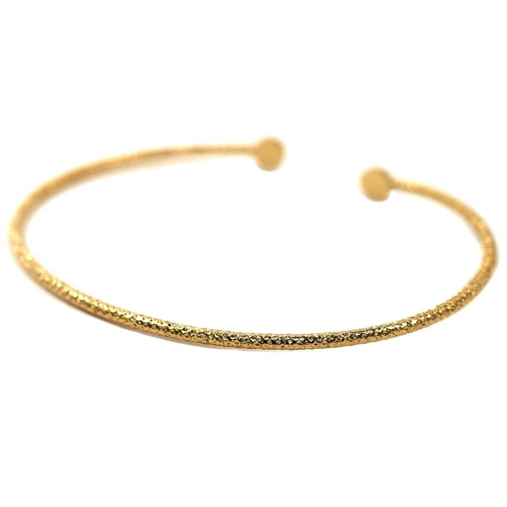 Hanka_in ハンカイン レディース ブレスレット バングル 真鍮 ゴールド クリアホワイト ETERNITY BRUSH JONC OUVERT CRISTAL BLANC OPALESCENT tobira-doa.com