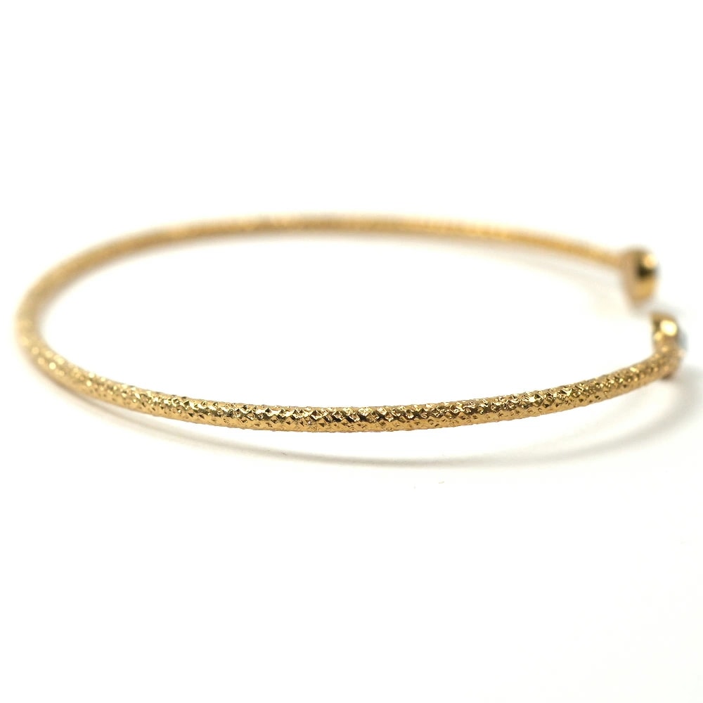 Hanka_in ハンカイン レディース ブレスレット バングル 真鍮 ゴールド クリアホワイト ETERNITY BRUSH JONC OUVERT CRISTAL BLANC OPALESCENT tobira-doa.com