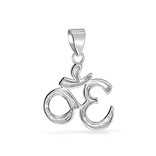 [ブリングジュエリー]シルバー925製サンスクリットカットアウトヨガオムオームペンダントネックレス45cm