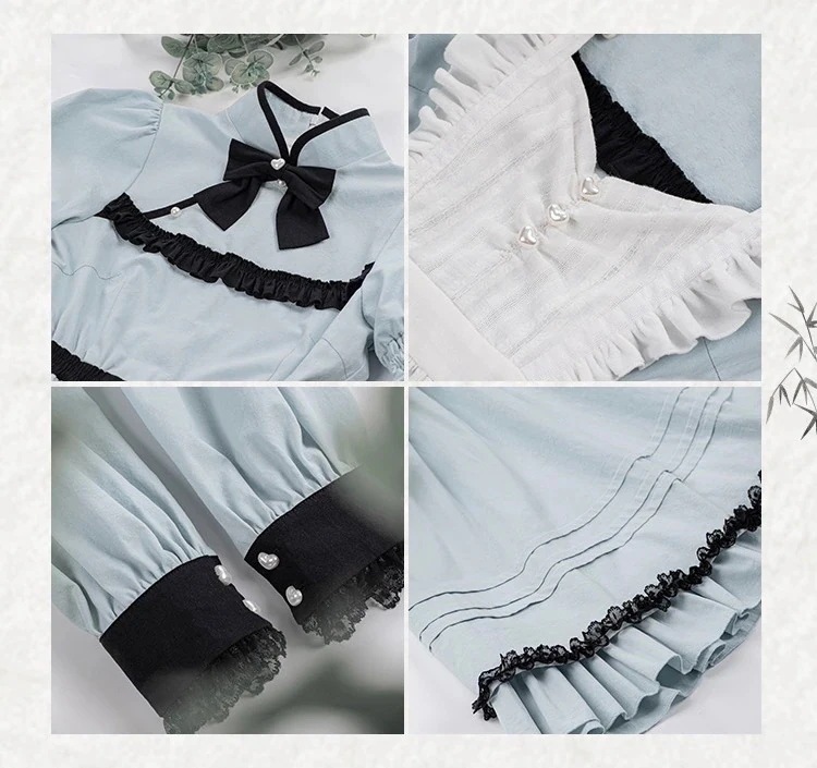 中華風ロリータワンピースセットアップエプロン付きメイド服可愛い 二次元かわいい新作公主 かわいい ロリ学園祭 A64 中華風ロリータワンピースセットアップエプロン付きメイド服可愛い 二次元かわいい新作公主 かわいい ロリ学園祭 A64