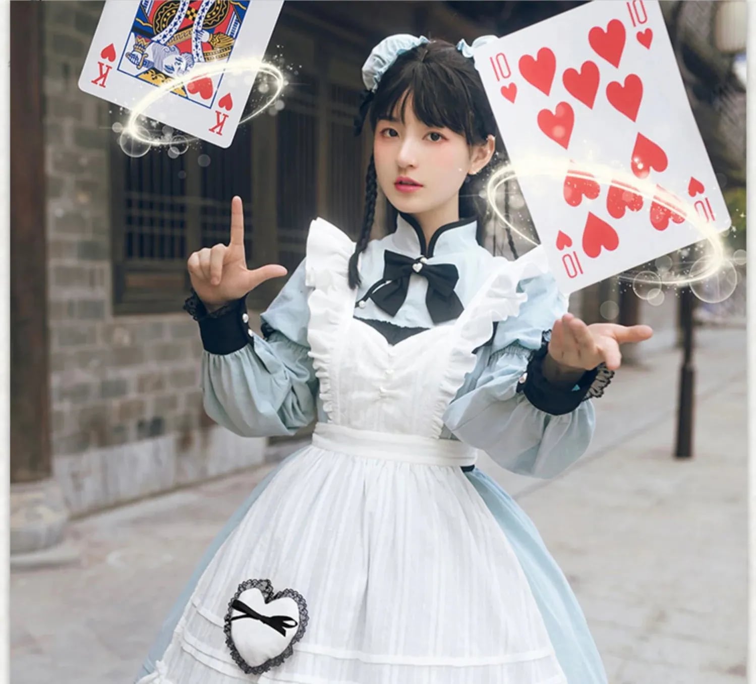 中華風ロリータワンピースセットアップエプロン付きメイド服可愛い 二次元かわいい新作公主 かわいい ロリ学園祭 A64 中華風ロリータワンピースセットアップエプロン付きメイド服可愛い 二次元かわいい新作公主 かわいい ロリ学園祭 A64