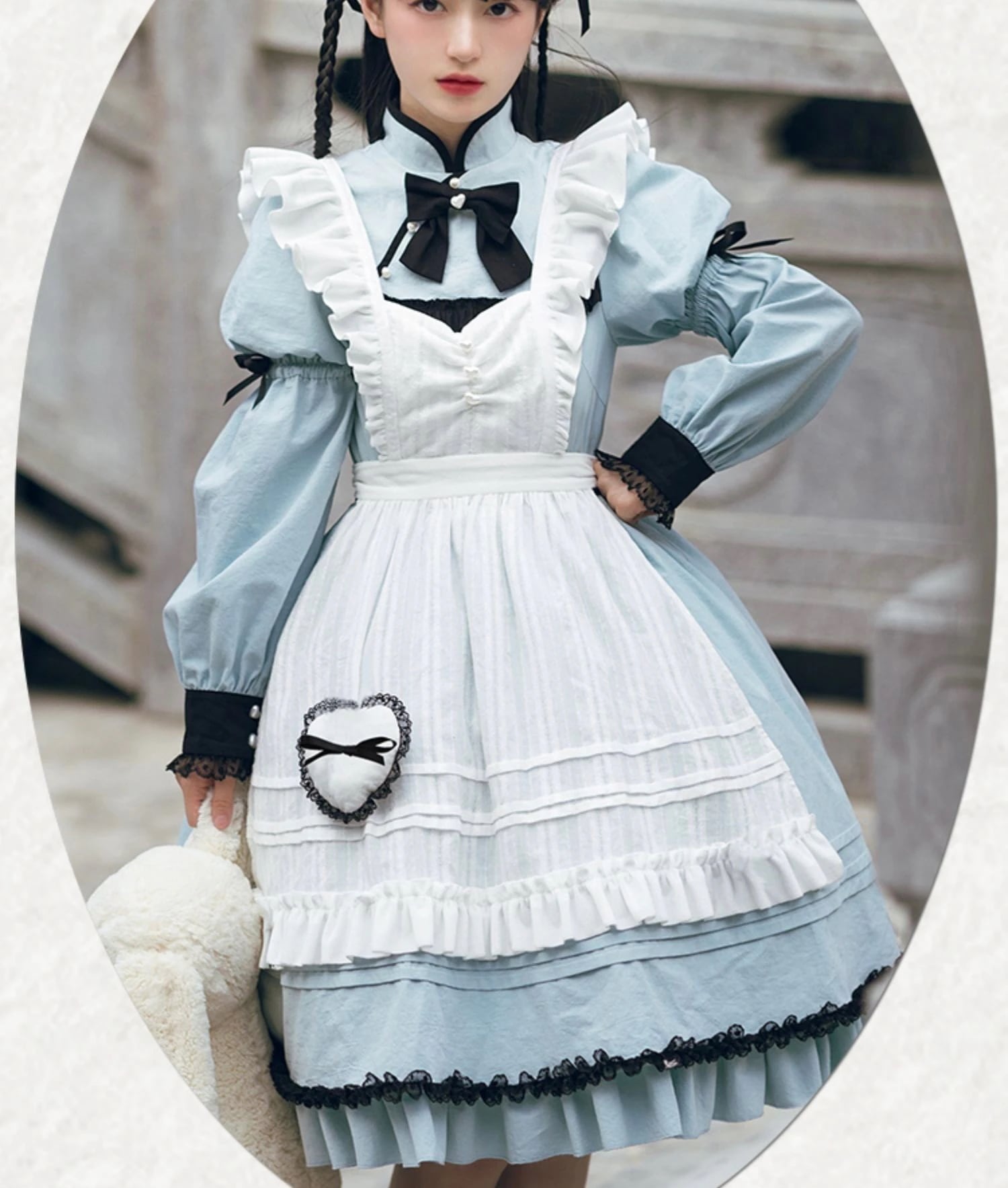 中華風ロリータワンピースセットアップエプロン付きメイド服可愛い 二次元かわいい新作公主 かわいい ロリ学園祭 A64 中華風ロリータワンピースセットアップエプロン付きメイド服可愛い 二次元かわいい新作公主 かわいい ロリ学園祭 A64