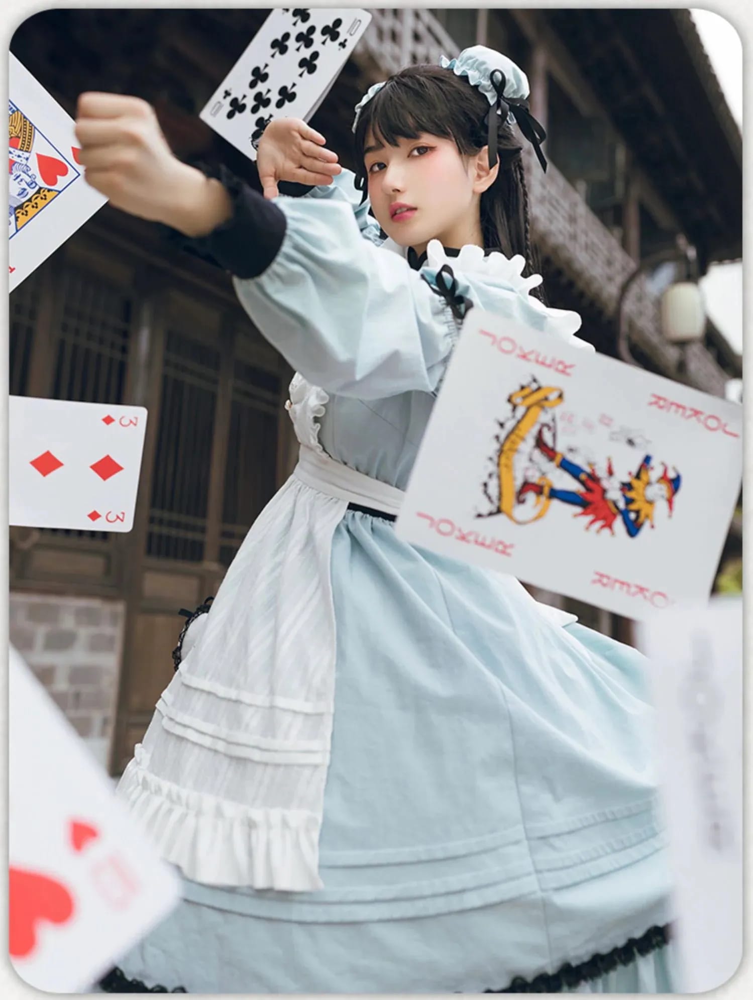 中華風ロリータワンピースセットアップエプロン付きメイド服可愛い 二次元かわいい新作公主 かわいい ロリ学園祭 A64 中華風ロリータワンピースセットアップエプロン付きメイド服可愛い 二次元かわいい新作公主 かわいい ロリ学園祭 A64