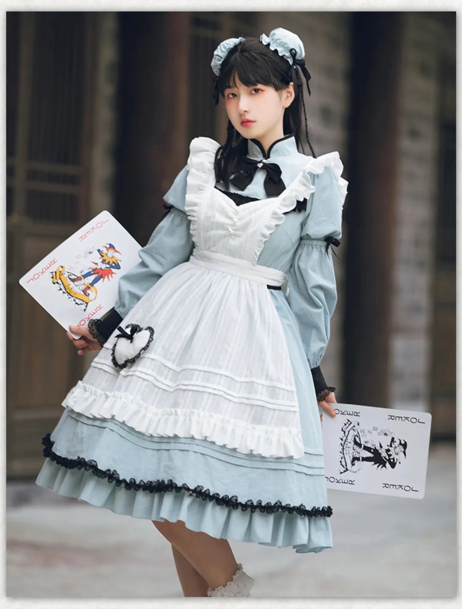 中華風ロリータワンピースセットアップエプロン付きメイド服可愛い 二次元かわいい新作公主 かわいい ロリ学園祭 A64 中華風ロリータワンピースセットアップエプロン付きメイド服可愛い 二次元かわいい新作公主 かわいい ロリ学園祭 A64