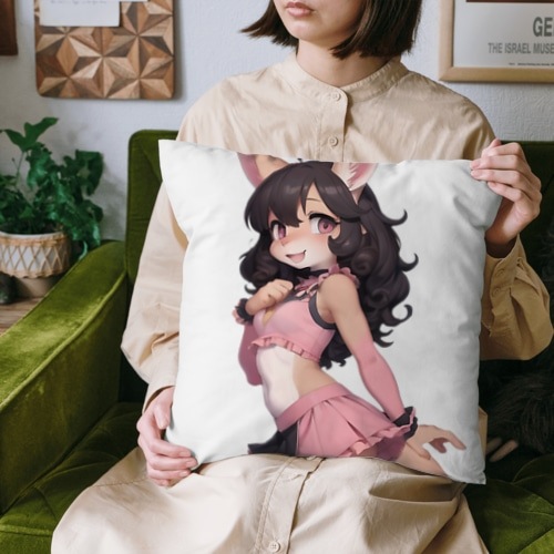 【文字入れ可能受注生産】カンガルーの女の子 アリヤ クッション 【文字入れ可能受注生産】カンガルーの女の子 アリヤ クッション